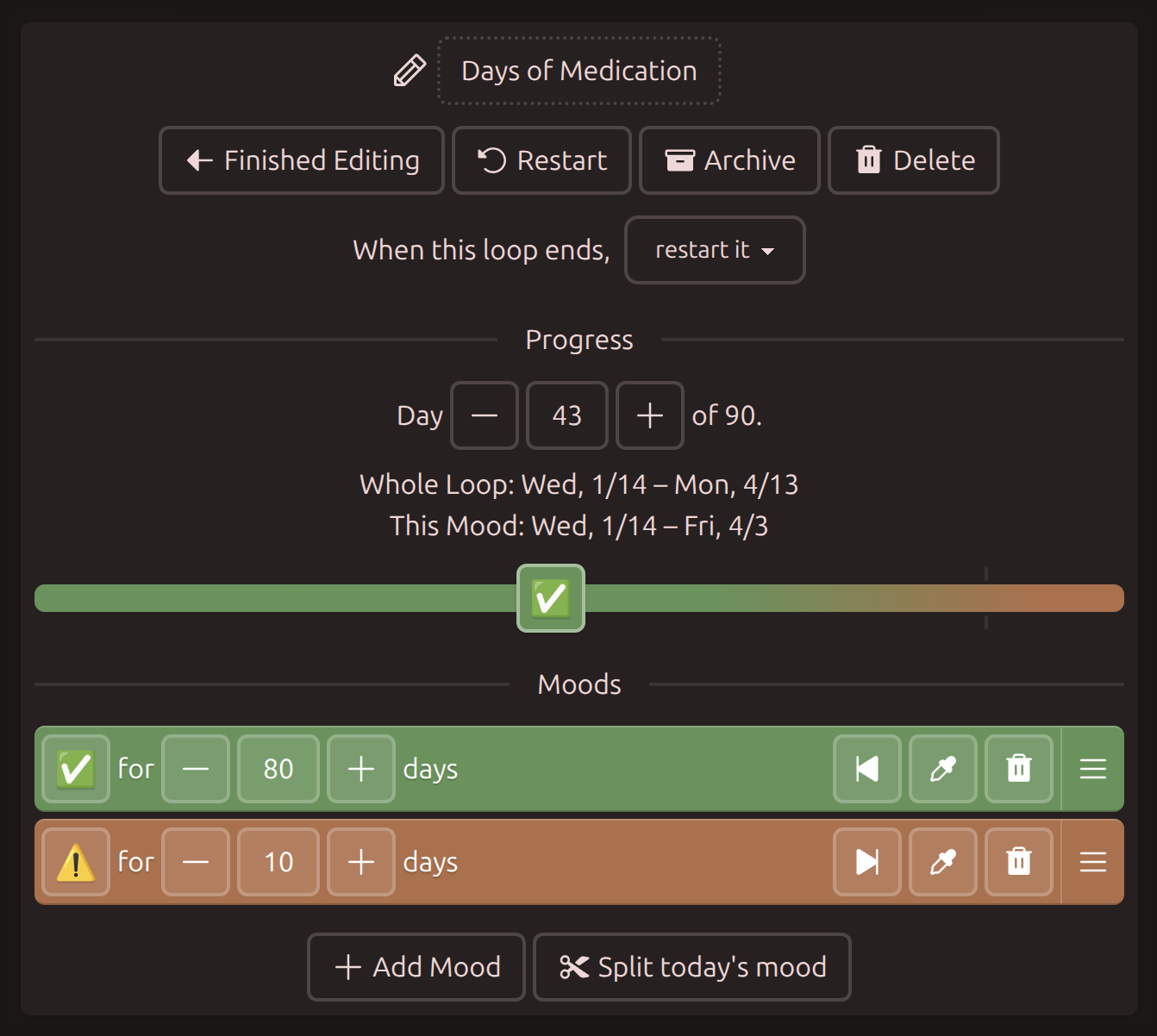 creating the medication loop