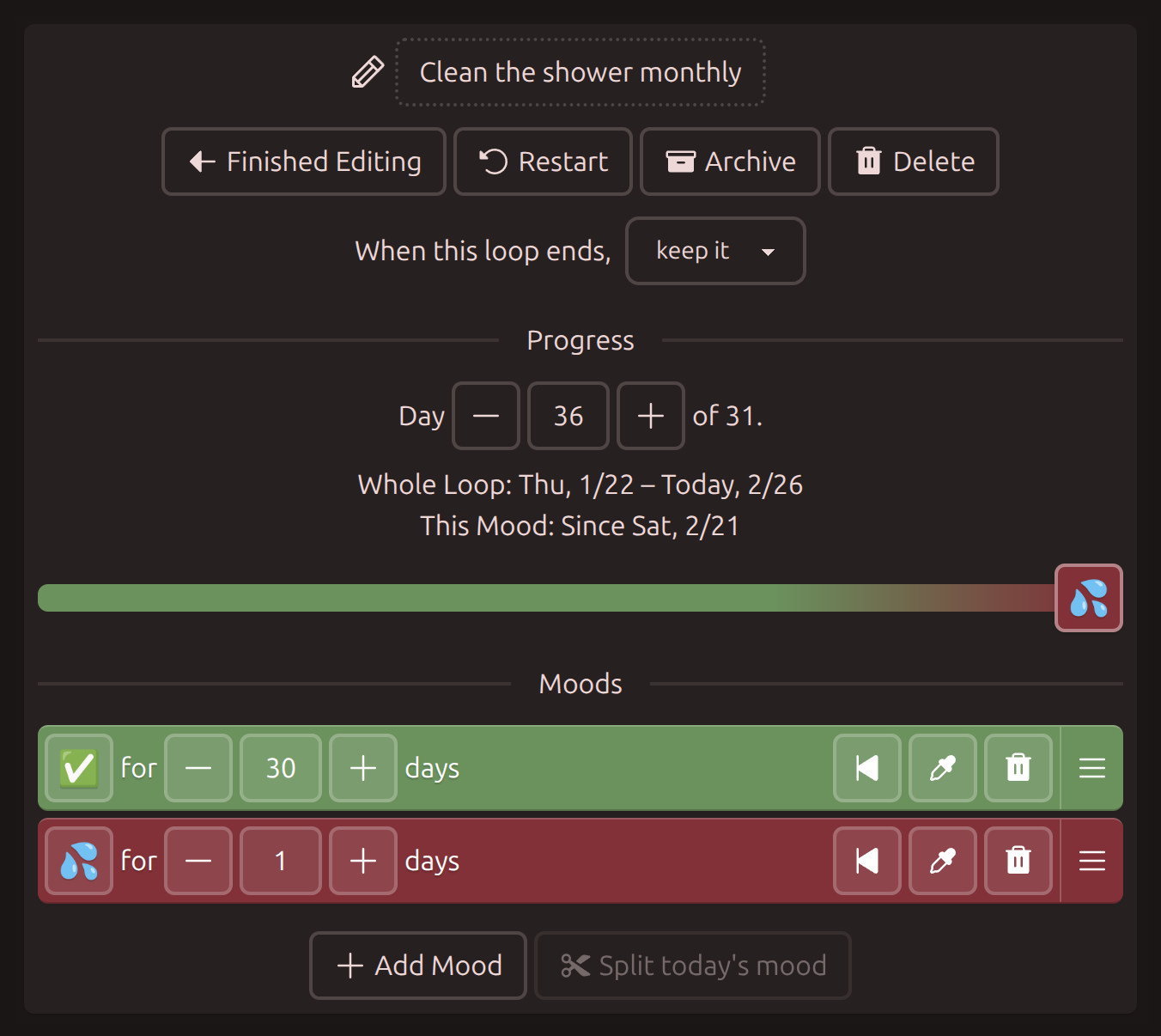 shower cleaning loop